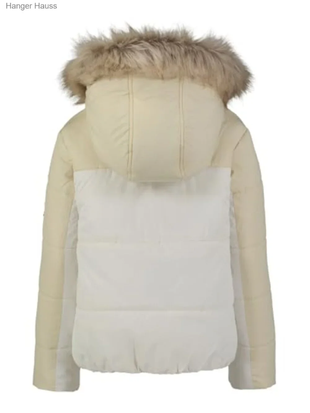 Girls Quilted Hooded Puffer Jacket Fleece Lined Faux Fur Trim